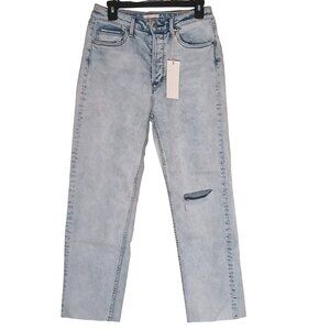 NEW Driftwood Royce Straight Ziggy Stardusk Button-fly Light Blue Wash Jeans, 28